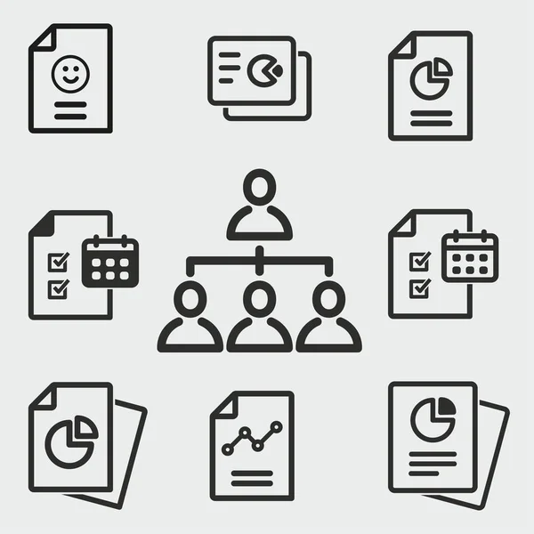 Conjunto de ícones de relatório de negócios . — Vetor de Stock