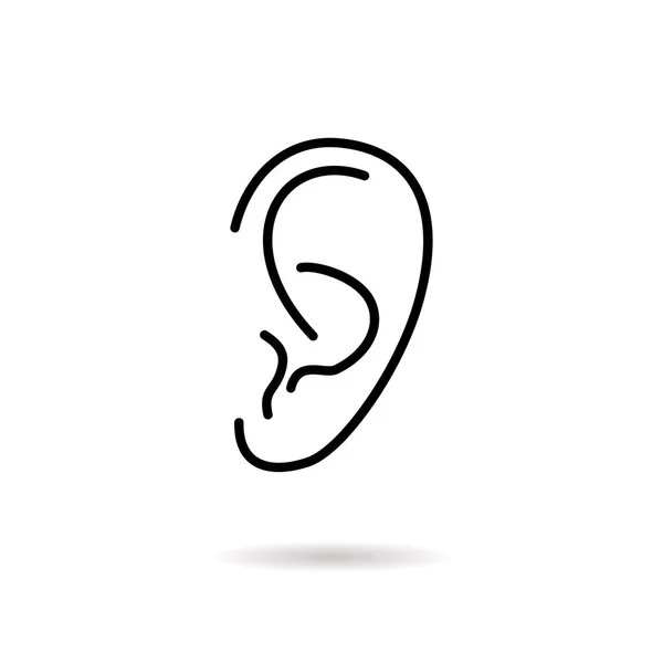 Icône vectorielle de ligne d'oreille. — Image vectorielle