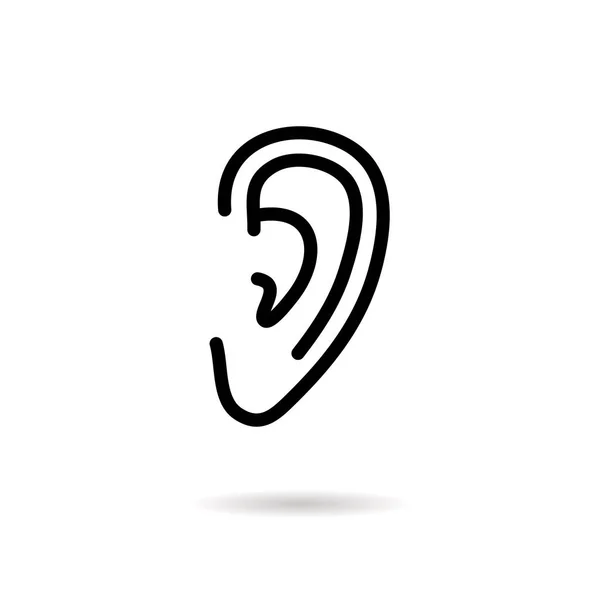 Ear line vector icon. — Stock Vector