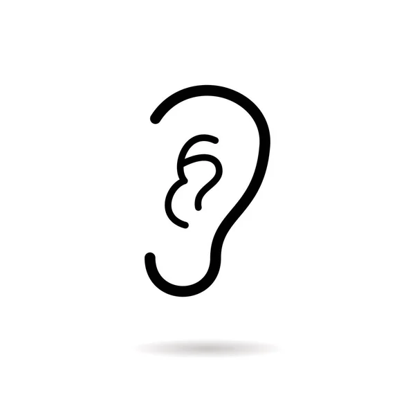 Línea de oído vector icono. — Archivo Imágenes Vectoriales