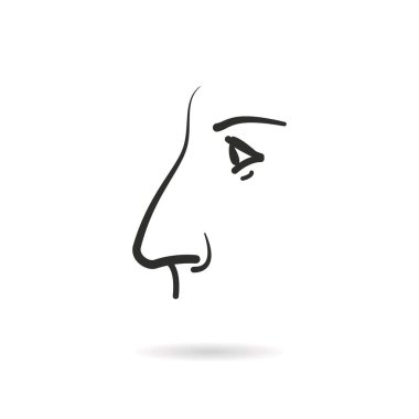 Burun satırı vektör simgesi.