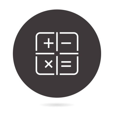 hesap makinesi çizgi vektör simgesi.