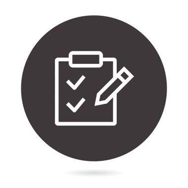 Kontrol listesi satır vektör simgesi.