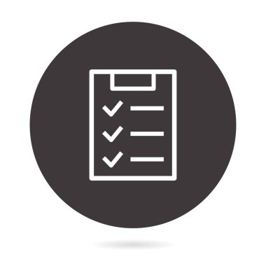 Kontrol listesi satır vektör simgesi.