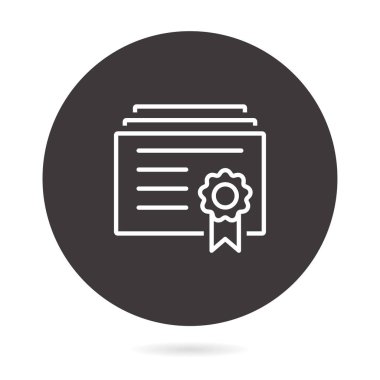 Sertifika satırı vektör simgesi.