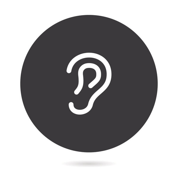 Ear line vector icon.
