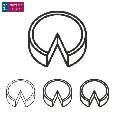 Parça kek satırı vektör simgesi. Düzenlenebilir kontur.