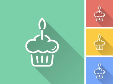 Pasta vektör simge uzun gölge ile. İllüstrasyon izole için grafik ve web tasarım.