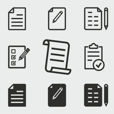 Form vektör simgeler kümesi. Siyah illüstrasyon izole için grafik ve web tasarım.