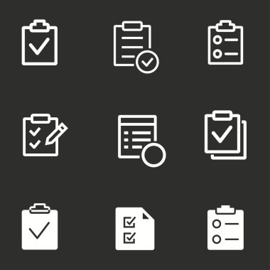 Kontrol listesi - vektör simgesi.