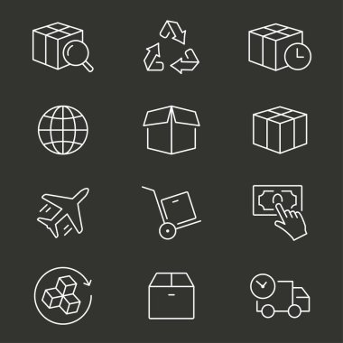 Lojistik satırı vektör simgesi. Düzenlenebilir kontur.