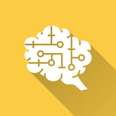 Grafik ve web tasarımı için yapay beyin simgesi.