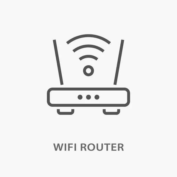 白い背景で Wifi ルーター ライン アイコン. — ストックベクタ