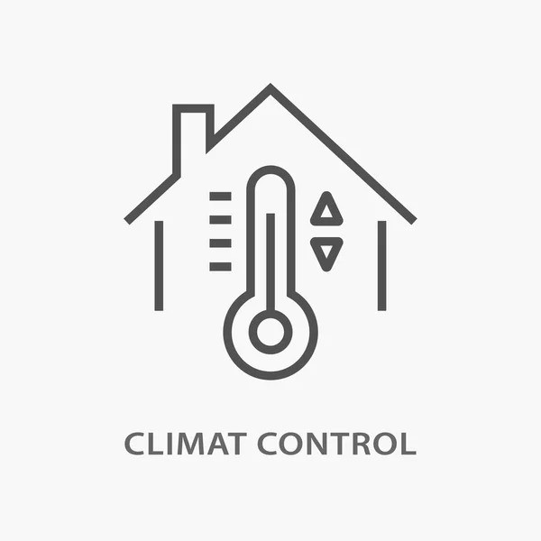 Ícone de linha de controle climático no fundo branco . — Vetor de Stock