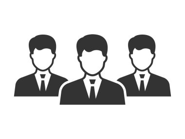 Business man icon isolated on white.