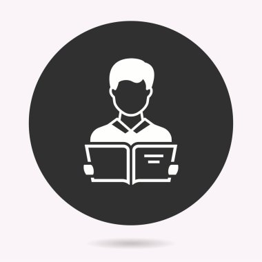 Öğrenci - vektör simgesi. Görüntü izole edildi. Basit resim grafiği.