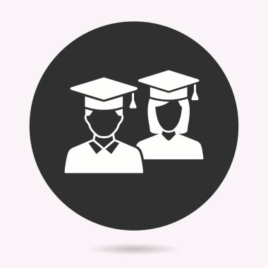 Öğrenci - vektör simgesi. Görüntü izole edildi. Basit resim grafiği.