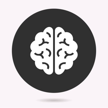 Beyin simgesi. Vektör illüstrasyon izole. Grafik ve web tasarımı için basit piktogram.