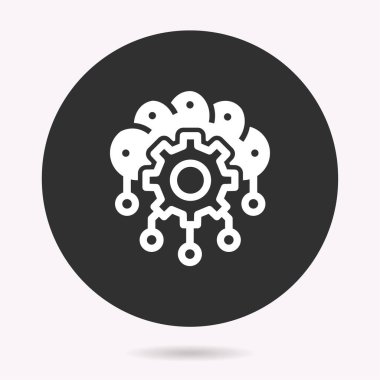 Mühendis zihin ikonu. Vektör illüstrasyonu izole edildi. Grafik ve web tasarımı için basit pictogram.