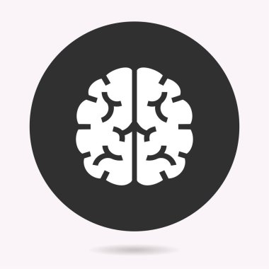 Beyin simgesi. Vektör illüstrasyon izole. Grafik ve web tasarımı için basit piktogram.