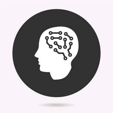 Mühendis zihin ikonu. Vektör illüstrasyonu izole edildi. Grafik ve web tasarımı için basit pictogram.