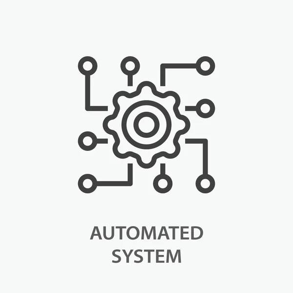 Automated System Line Icon Vector Illustration White Background — Stock Vector