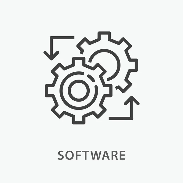 Software Line Icon Vector Illustration White Background — Stock Vector