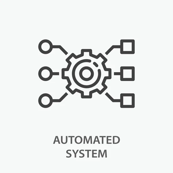 Значок Автоматической Линии Системы Векторная Иллюстрация Белом Фоне — стоковый вектор