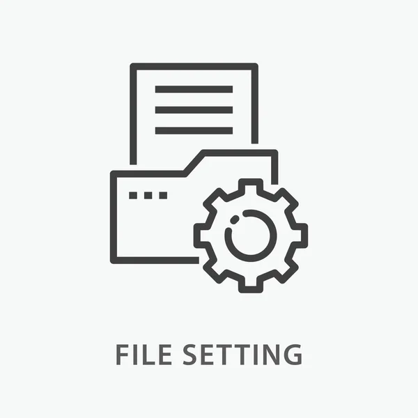 File Setting Line Icon Vector Illustration White Background — Stock Vector