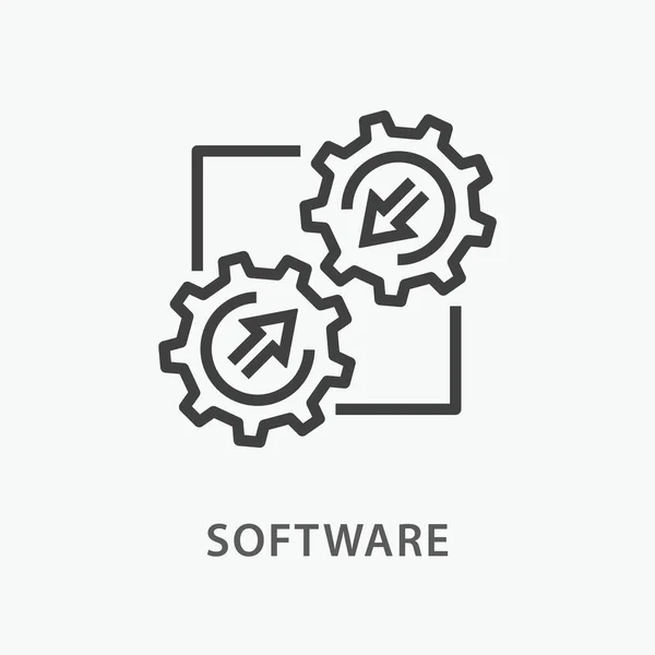 Software Line Icon Vector Illustration White Background — Stock Vector