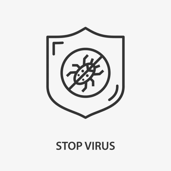 Ferma Icona Della Linea Del Virus Illustrazione Vettoriale Sfondo Bianco — Vettoriale Stock