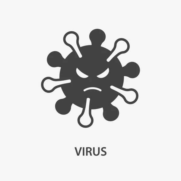 Coronavirus Icon Black Vector Illustration Isolated White — Stock Vector