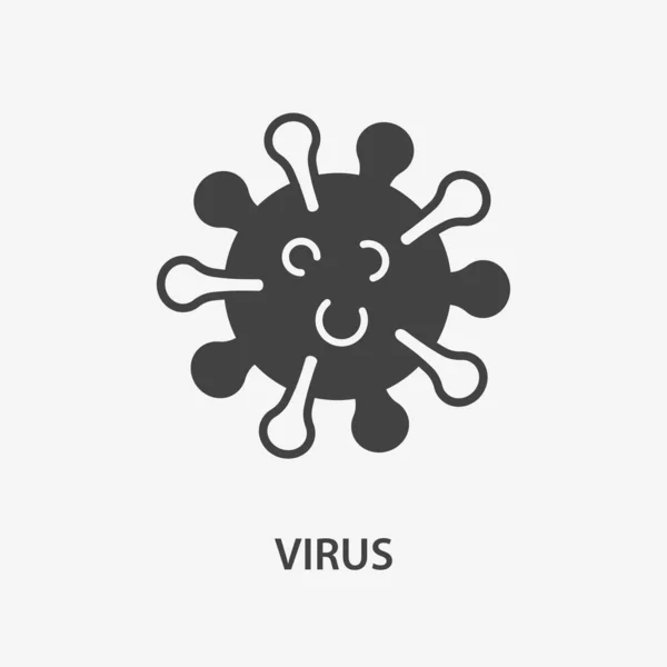 Icona Del Virus Illustrazione Vettoriale Nera Isolata Bianco — Vettoriale Stock