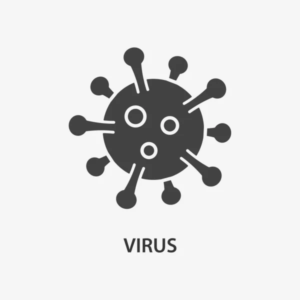 Icona Delle Cellule Batteriche Del Coronavirus Illustrazione Vettoriale Nera Isolata — Vettoriale Stock