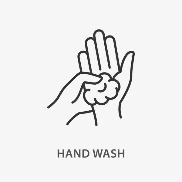 Hand Washing Line Icon Vector Illustration White Background — Stock Vector