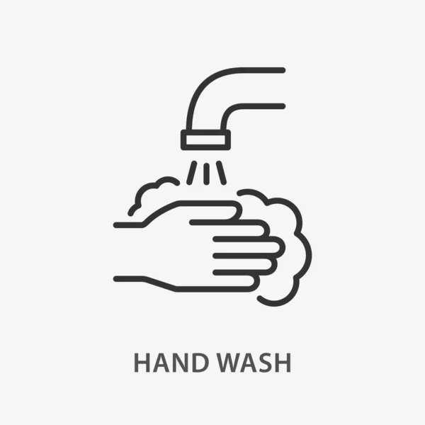 Hand Washing Line Icon Vector Illustration White Background — Stock Vector