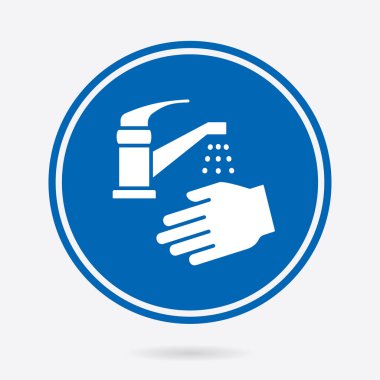  El yıkama ikonu. Vektör illüstrasyonu izole edildi. Grafik ve web tasarımı için basit pictogram.