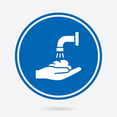  El yıkama ikonu. Vektör illüstrasyonu izole edildi. Grafik ve web tasarımı için basit pictogram.