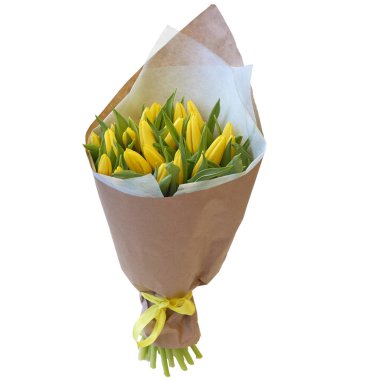 Bir buket çiçek paket