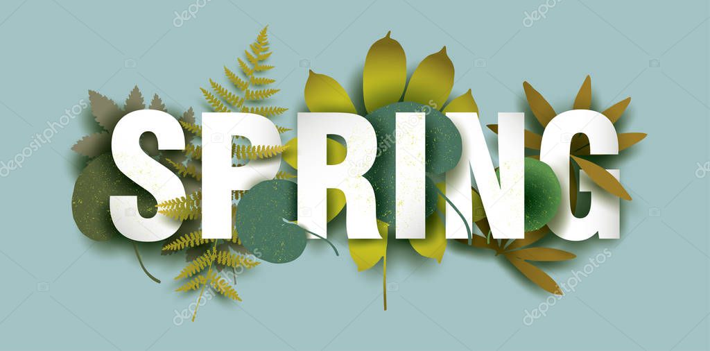 Spring card with different plant elements.