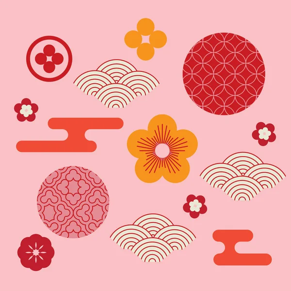 Японцы Векторные Элементы Обложки Шаблона Плаката Фона — стоковый вектор