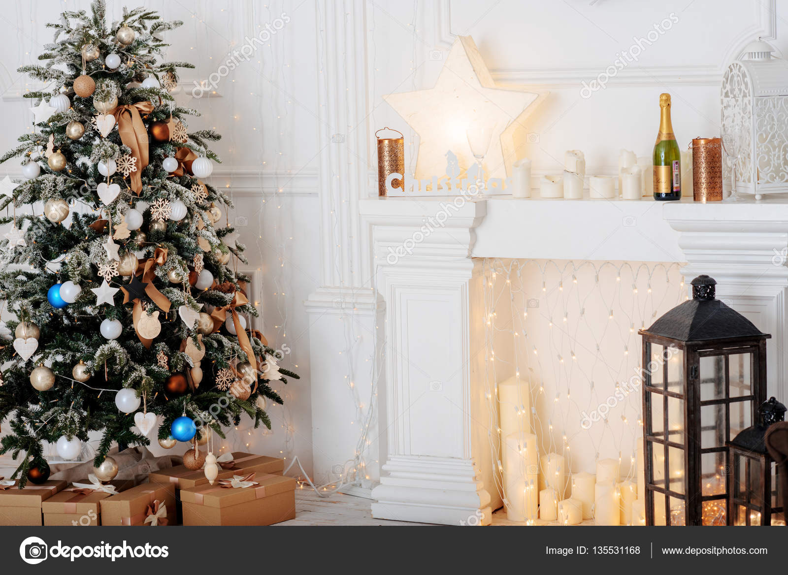 Weihnachtsdeko Weihnachten Stilvoll Stockfoto