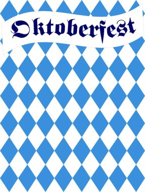Oktoberfest harfler Bavyera bayrak desenli