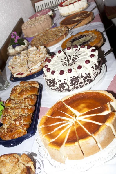 Gâteau Tartes Buffet Fête Anniversaire — Photo