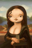 Mona Lisa teszi selfie rajzfilm