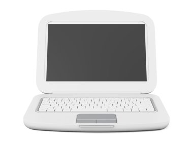 Beyaz arka plan üzerinde izole laptop. 3D render