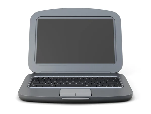 Schwarzer Laptop isoliert auf weißem Hintergrund. 3D-Darstellung — Stockfoto