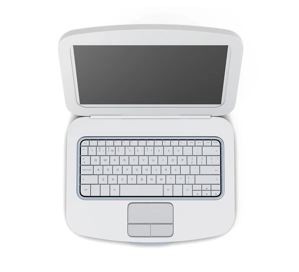 Ovanifrån 3d rendering laptop — Stockfoto