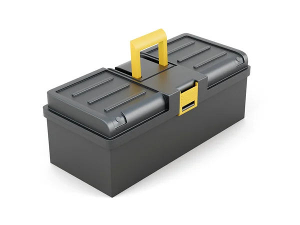 Plastic tool box on white background. 3d rendering — Stock Photo, Image