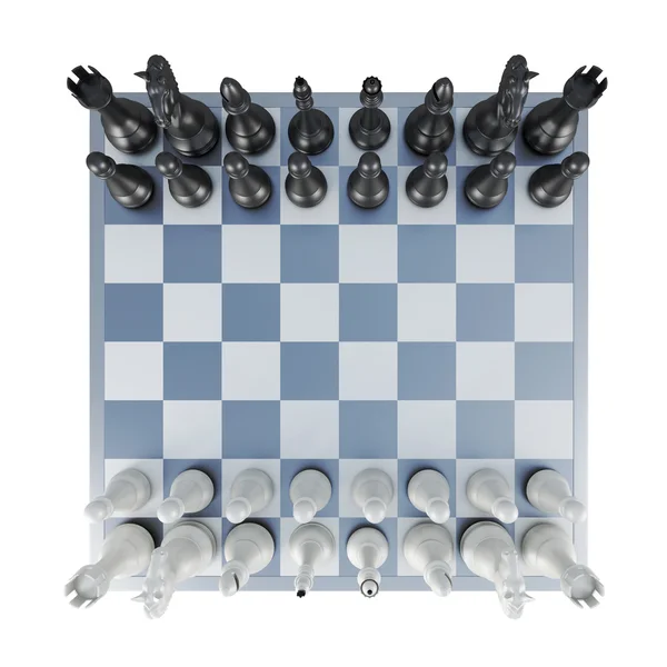 Vista superior de ajedrez aislada sobre fondo blanco. renderizado 3d Fotos De Stock Sin Royalties Gratis